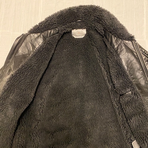 Leather Shearling Motorcycle Jacket - Picture 2 of 6